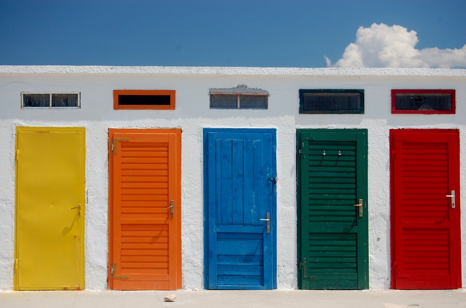 different colors of doors