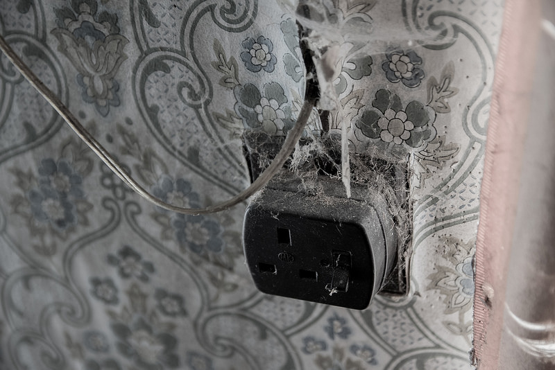 old electrical socket and how to rewire a house without removing drywall
