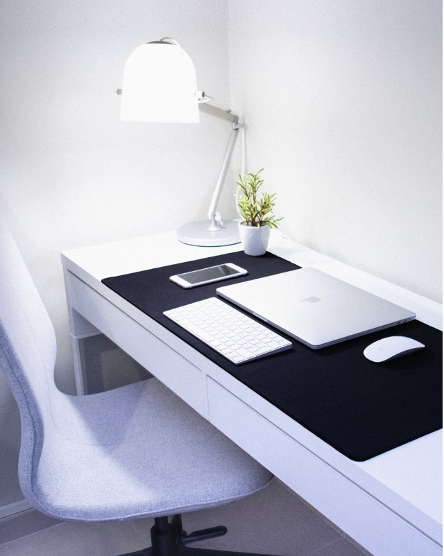 white desk