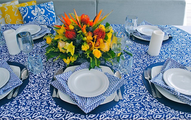 plate setting on table